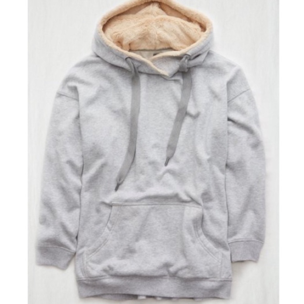 Aerie Hoodie Pullover Bonfire Hoodie Faux Fur Lined Hood